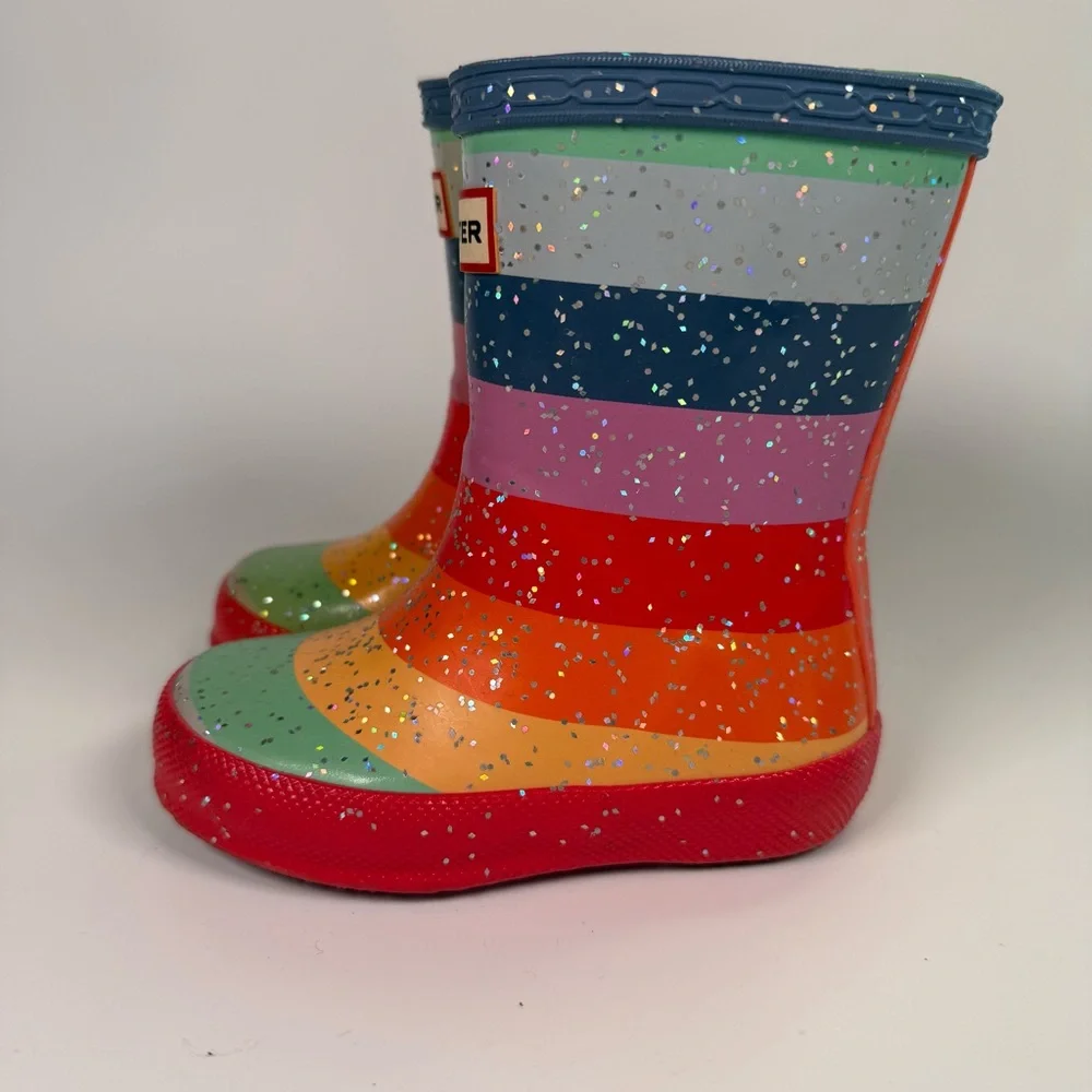 Hunter Kids Rainbow Glitter Rain Boots - Picture 4 of 13